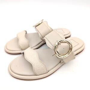 Dolce Vita Aperol Scalloped Slide Sandal Women's Slip-On Ivory Size US6.5